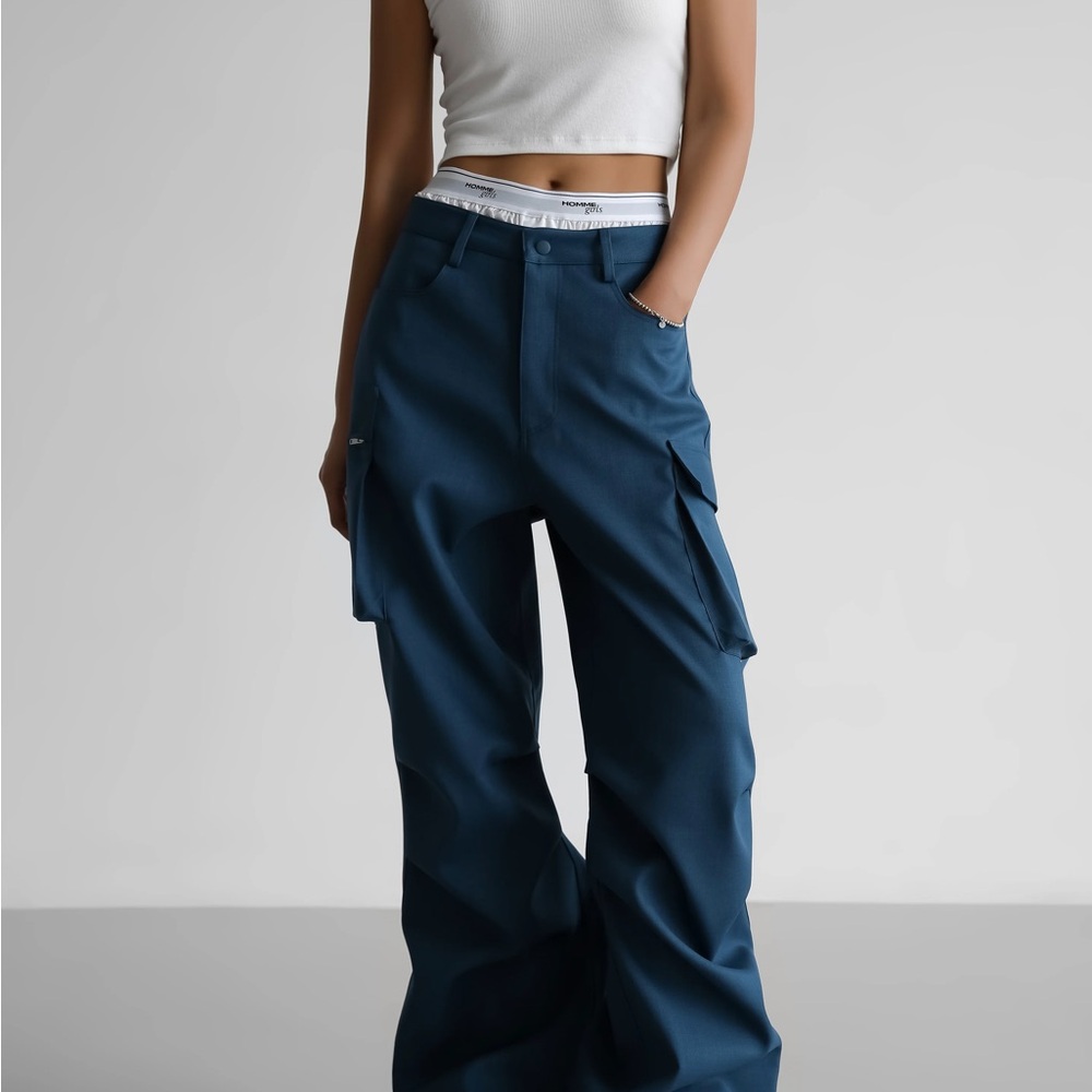 The Frankie Shop Blue Wide Leg Pants